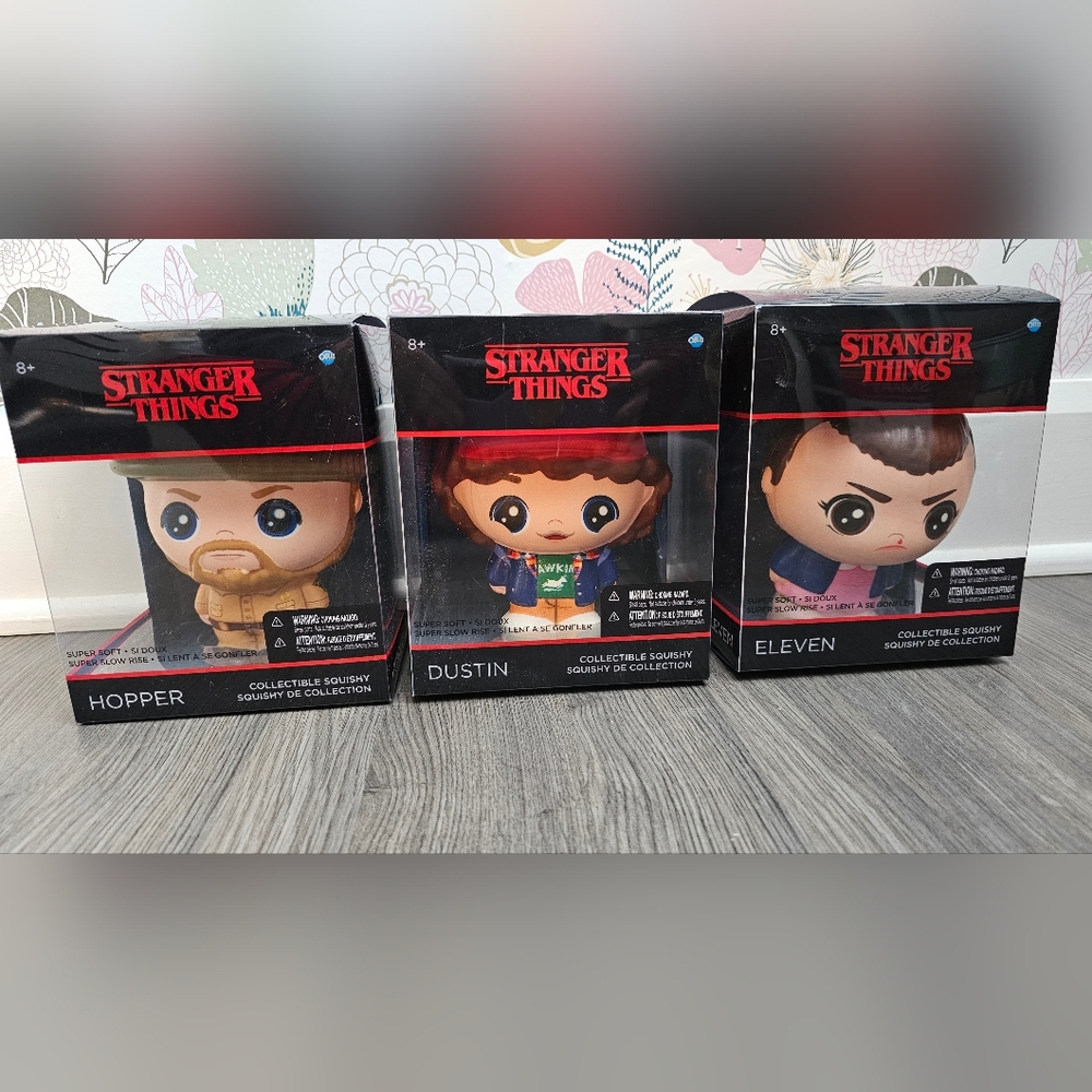 Stranger Things Collectible Squishy Set - Hopper, Dustin, Eleven